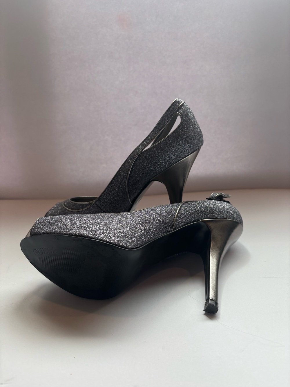 Guess Silver Glitter High Heel Pumps